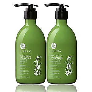 Luseta Macadamia & Argan Oil Shampoo & Conditioner Set, Rejuvenating & Moisturizing Hair, 2 x 16.9 Oz