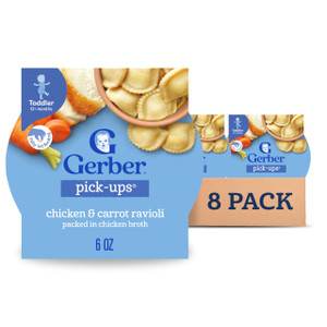 Gerber Toddler Food, Chicken Carrot Ravioli Pick-Ups, Mealtime for Toddler, 8PK