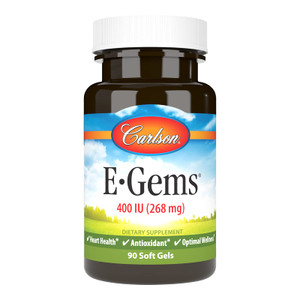 Carlson- E-Gems, 400 IU (268 mg), Heart Health & Optimal Wellness, Antioxidant, 90 soft gels