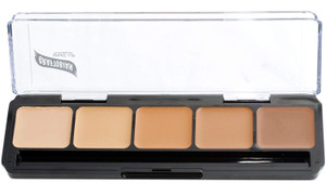Graftobian HD Glamour Crème Foundation Palette (Warm #3) - High Definition 5 Color Makeup Palette, Cream Based Foundation Concealer and Contour Palet