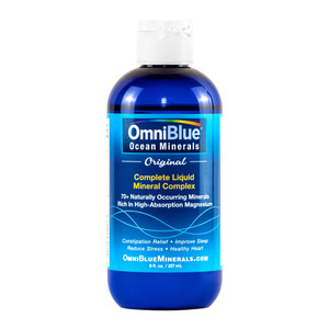 OmniBlue Ocean Minerals - 70+ Trace Minerals & Liquid Magnesium - Potassium, Chloride- Low Sodium - Natural Support for Sleep, Digestion, Regularity,