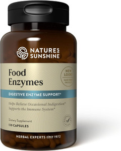 Nature's Sunshine Food Enzymes - Digestive Support with Prebiotics and Probiotics for Gut Health - Digestive Enzyme Supplement for Digestive Health a