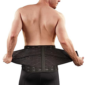 Vital Salveo-Adjustable Germanium and Charcoal Lower Back Support Relieve Back Pain, Sciatica C-Fit (X-Large)