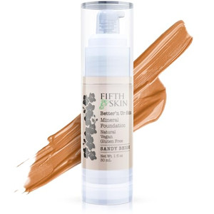 Fifth & Skin: Bettern Ur Skin Liquid Foundation (SANDY BEIGE) - Natural, Organic, Vegan, Cruelty-Free - Gluten-Free Beauty with Buildable Coverage a