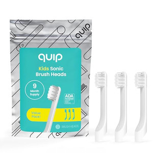 quip Sonic Toothbrush Replacement Heads for Kids - 3 Pack - Verified quip Small Brush Head Refills for Electric Toothbrushes - Soft Bristles, Compact