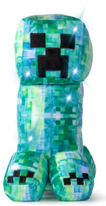 Jay Franco Minecraft Charged Up Creeper Pillow Buddy - Light up Plush - Super Soft Polyester Microfiber Character Pillow with LED Lights, 16 Inches