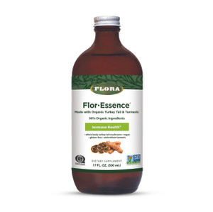 Flora Health Flor-Essence with Turkey Tail & Turmeric, Rich in Polysaccharides, 35+ Phenolic Compounds with Antioxidants and Immunity Support, 17-fl.