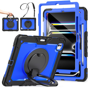 SCSVPN Case for iPad Pro 13 inch M5 2025 / M4 2024 with Screen Protector - Pencil Holder - 360° Rotating Stand/Handle - Shoulder Strap, Full Body Rug