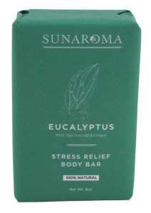 Sunaroma Soap Bar Eucalyptus With Tea Tree + Ginger 8 Ounce (6 Pack)