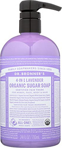 Dr. Bronner's Organic 4-in-1 Sugar Lavender Pump Liquid Soap, Vegan, Non GMO, 24 Fluid Ounce (Pack Of 1)