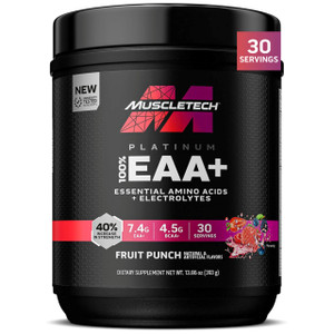 MuscleTech Platinum Essential Amino Acids Supplement with Electrolytes, Fruit Punch - Pre-Workout Powder for Energy, Muscle Growth & Strength Builder