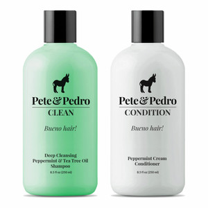 Pete & Pedro CLEAN & CONDITION SET, Tea Tree Oil Shampoo & Peppermint Cream Conditioner Haircare Kit | Deep Cleansing & Conditioning, Dandruff Repair