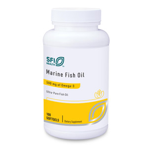 Klaire Labs SFI Health Marine Fish Oil - Ultra Pure 300 Milligrams EPA & 200 Milligrams DHA Omega 3 Unflavored Fish Oil with No Fishy Taste, Choleste