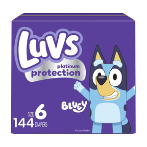Luvs Diapers - Size 6, 144 Count, Bluey Platinum Protection Baby Diaper