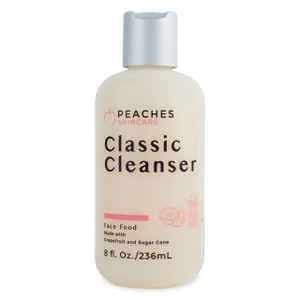 Peaches Skincare Hydrating Facial Cleanser  Vegan Face Wash with Grapefruit, Sugar Cane, and Gotu Kola  Lightly Exfoliating Daily Formula for All S