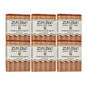 Zum Indigo Wild Goat's Milk Soap Bar - Bar Soap for Hands & Body Made with Essential Oils - 3 oz - Frankincense & Myrrh (6 Pack)