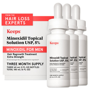 Keeps Extra Strength Minoxidil for Men - 5% Minoxidil Hair Growth Serum - Hair Loss & Regrowth Treatment for Thinning & Bald Spots - Clinically Prove