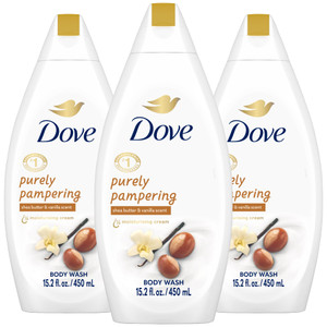 Dove Body Wash 3-Pack  Purely Pampering, Shea Butter & Warm Vanilla for Softer, Smoother Skin, 15.2 Oz Ea