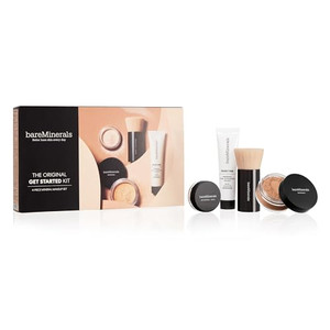 bareMinerals Original Get Started Kit, 4 Piece Mini Mineral Makeup Includes Original Loose Foundation, Face Primer, Setting Powder, Brush, Travel Siz