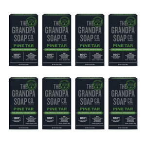 The Grandpa Soap Company Pine Tar Bar Soap for Men- Made With Pine Tar Oil, 3 in 1 Cleanser Deodorizer and Moisturizer, Dermatologist Tested, Safe fo