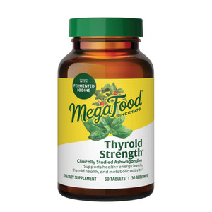 MegaFood Thyroid Strength - Mineral Supplement - Thyroid Support for Women with Ashwagandha, Zinc, Selenium, Copper, Iodine & L-Tyrosine & Herb Blend