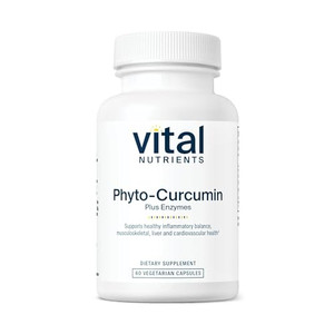 Vital Nutrients Phyto-Curcumin Plus Enzymes - Curcumin Supplements with Phytosome Extract - Support for Muscle, Bone, Liver, and Heart Health* - Glut