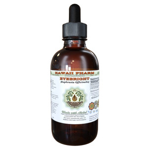 Eyebright Alcohol-Free Liquid Extract, Organic Eyebright (Euphrasia officinalis) Dried Herb Glycerite Hawaii Pharm Natural Herbal Supplement 4 oz