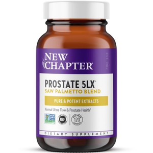 New Chapter Prostate Supplement - Prostate 5LX with Clinical Strength Saw Palmetto + Fermented Selenium for Mens Wellness - 120 ct Vegetarian Capsu