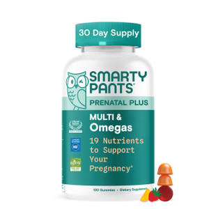 SmartyPants Prenatal Multivitamin Gummies - Improved Formula: Omega 3 (DHA/EPA), Methylfolate, Biotin, Vitamin D3, C, Vitamin B12, B6, Vitamin A, K &