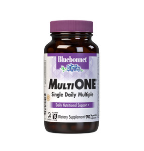 Bluebonnet Nutrition Multi One (with Iron) Vegetable Capsules, Complete Full Spectrum Multiple Vitamin Supplement, B Vitamins, Gluten Free, Milk Free