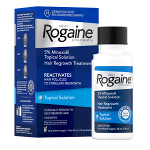 Men's Rogaine Extra Strength 5% Minoxidil Topical Solution for Hair Loss & Regrowth, Topical Treatment for Men, Unscented Minoxidil Follicle Booster