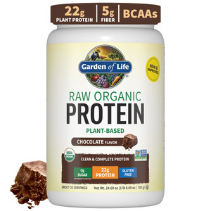 Garden of Life Protein Powder, Vegan Protein Powder, BCAA, Probiotics & Digestive Enzymes, Gluten & Lactose Free, Chocolate, 1.5 LB