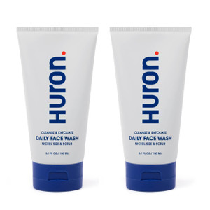Huron Mens Face Wash - Daily Deep Facial Cleanser & Mild Exfoliator - Cleans, Conditions, & Hydrates Skin - Subtle Energizing Scent - Vegan, Sulfate