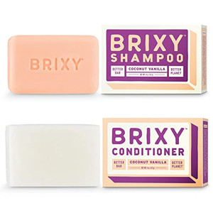 BRIXY Balancing Shampoo and Conditioner Bar Set - Controls Oil And Hydrates Strands, All Hair Types, pH Balance, Color Safe, Removes Build Up, Vegan,