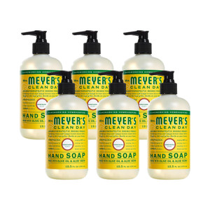 MRS. MEYER'S CLEAN DAY Hand Soap, Made with Essential Oils, Honeysuckle, 12.5 fl. oz - Pack of 6