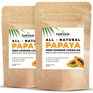 Papaya Seed Powder Capsules  Powerful Papain Supplement with Vitamins A, C, & E & Enzymes for Digestion & Gut Health  360mg/Serving  60 Vegan Caps