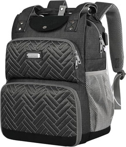 Lunch Backpack, Backpack Lunch Bag for Women, 15.6 Inch Lunchbox Backpack with USB and RFID Pockets, Water-resistant Backpack with Lunch Compartment,