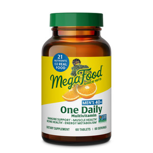 MegaFood Multivitamin for Men 40+ One Daily Mens Multivitamins - Methylated B12, Vitamin D3, B6, C & Zinc, Muscle & Bone Health, Energy Metabolism, I