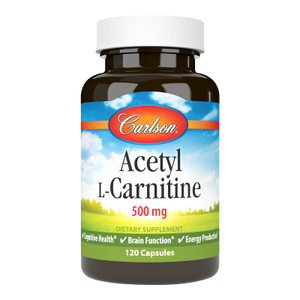 Carlson - Acetyl L-Carnitine, 500 mg, Cognitive Health, Brain Function & Energy Production, 120 Capsules