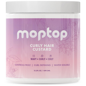 MopTop Curly Hair Gel Custard - Styling Gel for Moisturizing and Defining Soft Curls, Lightweight and Anti Frizz, Curly Hair Products for Waves, Coil
