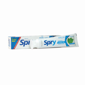 Spry Natural Xylitol Toothpaste 5oz for Adults and Kids - Fluoride Free, Gentle for Sensitive Teeth Whitening and Remineralizing, Breath Freshening,