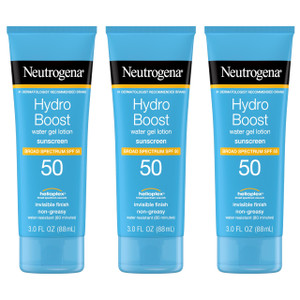 Neutrogena Hydro Boost Water Gel Moisturizing Sunscreen Lotion, Broad Spectrum Sunblock SPF 50, Water Resistant Travel Size Sunscreen For Sensitive S