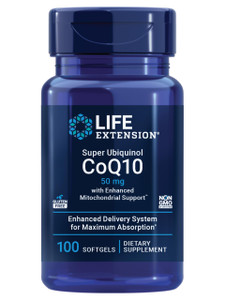 Life Extension Super Ubiquinol CoQ10 with Enhanced Mitochondrial Support, Heart Health Supplement, Maximum Absorption, 50 mg, Non-GMO, Gluten-Free, 1
