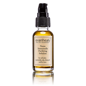 evanhealy Neem Immortelle Purifying Infusion | Facial Oil Serum & Cleanser for Congested & Sensitive Skin | Pore Minimizer Serum for Face | Balancing