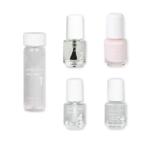 Dazzle Dry Mini Kit 4 Step System - Prima Ballerina, a sheer and milky delicate pink that makes a beautiful French base. (5 Piece Kit / 5 Manicures)