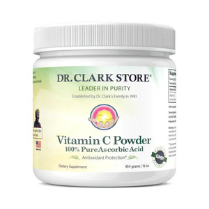 Dr Clark Vitamin C Powder Ascorbic Acid - Immune Support Supplement, Gluten Free, Potent antioxidant, Supports Brain Function, Promotes Tissue Format