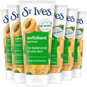 St. Ives Fresh Skin Apricot Face Scrub, Deep Exfoliator Skin Care for Clean, Glowing Skin, Oil-free Facial Scrub Made with 100% Natural Exfoliants, 6