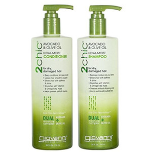Giovanni 2Chic Ultra-Moist Avocado & Olive Oil Shampoo and Conditioner Set - Moisture & Natural Growth for Men & Women with Moisturizing Aloe Vera, S