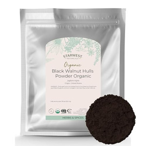 Starwest Botanicals Organic Black Walnut Hull Powder - Finely Ground, Use for Tea, Baking, & Capsules, Natural Digestion Support, Certified Kosher, N