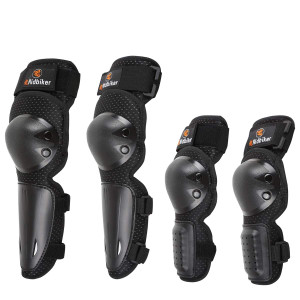 RIDBIKER Motocross Elbow Knee Shin Guard Pads for Kids Youth Dirt Bike Gear Adjustable Motorcycle Knee Protection Gear Armor Set for Skating, Cycling